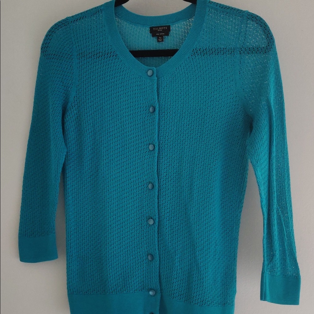Talbots turquoise sweater
